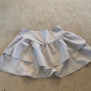 Tagza High Waist Ruched Mini Skirt Tiered Beige (NWT, M)